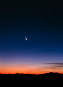 View of Venus and Jupiter at conjunction
