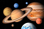 Eight solar system planets