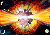 Artwork of the explosion of mythical planet Faeton
