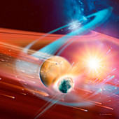 Collision between solar systems