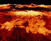 False-colour 3D view of Sapas Mons,Venus