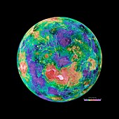 Venus radar map,North Pole