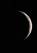 Optical image of a waxing crescent Moon