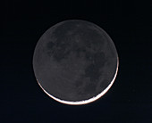 1 day old moon with earthshine