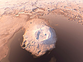 Water around Martian volcano