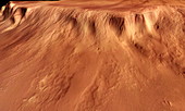 Martian volcanic cliff,Olympus Mons