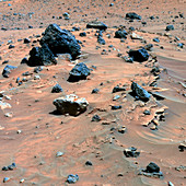 Martian rocks,false-colour image