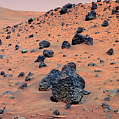 Martian rocks,false-colour image