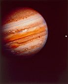 Voyager 1 photograph of Jupiter & moons