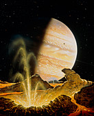 Illustration of slphur eruption on Io