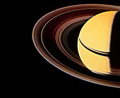 Voyager 2 photo showing Saturn & its ring system
