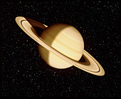 Saturn on a starfield