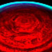 Saturn's north pole,infrared image