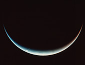 Voyager II image of a crescent Neptune