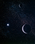 Artist's impression of the planet Pluto & its moon