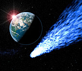 Comet passing near Earth
