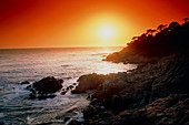 Sunset over the coastline of Big Sur,California