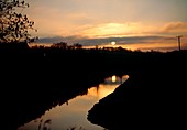 Sunset over a river