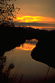 Sunset over a river