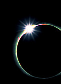Diamond ring effect during solar eclipse