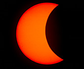 View of the partial phase of a total solar eclipse