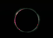 Prominences seen during a total solar eclipse
