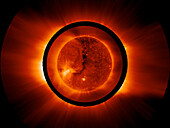 SOHO image of the Sun & its outer atmosphere
