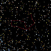 Artwork of the constellation of Virgo