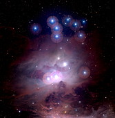 Reflection nebulae NGC 1973-1977