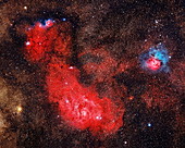 Lagoon and Trifid nebulae