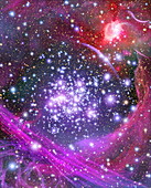 Arches supermassive star cluster,art