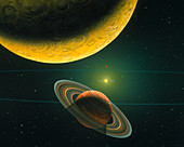 Artwork of the 55 Cancri b and c planets