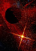 Photograph depicting black hole in starfield