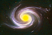 Computer graphic of imaginary spiral galaxy