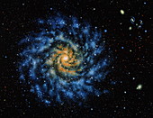 Artist's illustration of a spiral galaxy