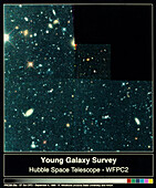 Young galaxies seen in part of Hubble deep Field
