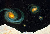 Artwork of Virgo Cluster galaxies from planet