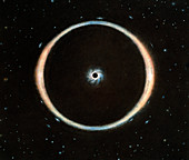 Artwork of Einstein ring due to black hole lensing
