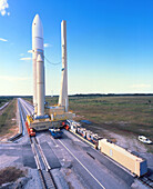 Ariane 5 engineering test vehicle on launch table