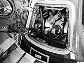 Apollo 9 astronauts in command module test