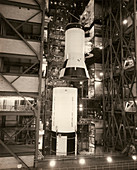 Assembly of the Saturn V rocket used for Apollo 11