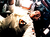 Apollo 8 astronaut in flight