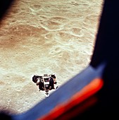 Apollo 10 lunar module above the Moon