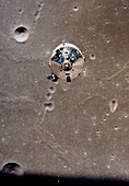 View of Apollo 11 Command Module in lunar orbit