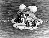 Astronaut leaves Apollo 17 after splashdown