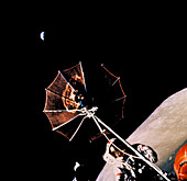 Antenna of LRV pointing to Earth,Apollo 17