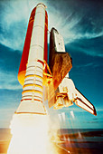 Launch of shuttle Challenger during mission 51-F