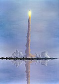 Space Shuttle launch,artwork
