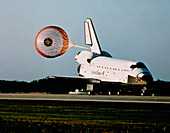 Shuttle Discovery at end of Mission STS-56