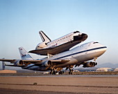 Space shuttle Endeavour on a 747